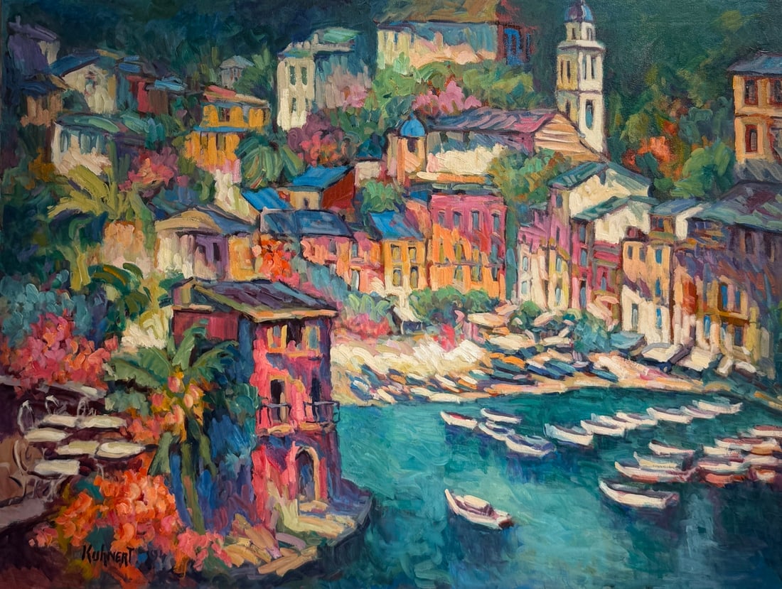 Manfred Kuhnert (Untitled - Italy) Signed Original Oil: Offered here is an original Oil on Canvas by Manfred Kuhnert: "Manfred Kuhnert (Untitled - Italy) Signed Original Oil". This one-of-a-kind piece, measuring 30 x 40 x 1 inch, is a rare opportunity for 