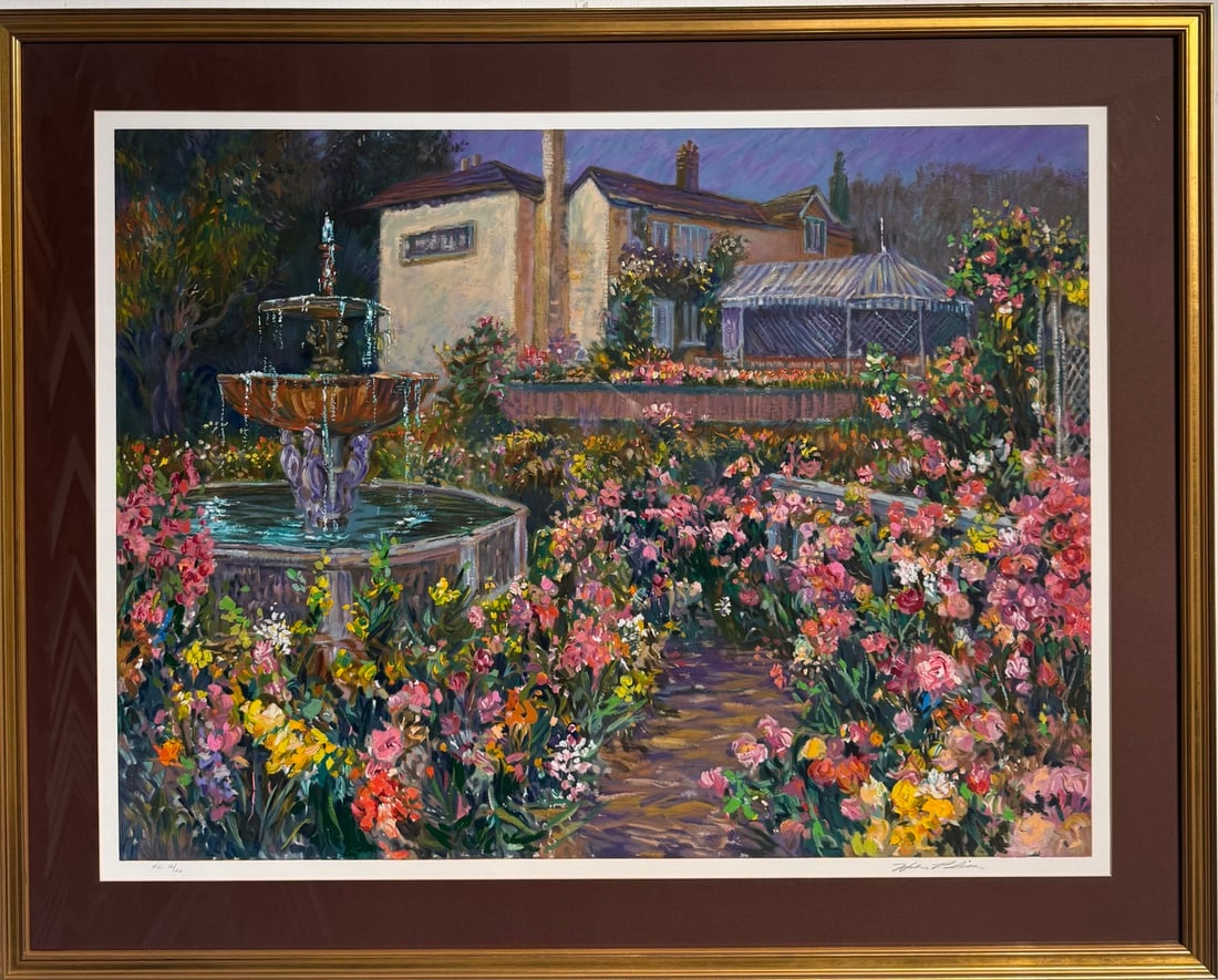 Henri Plisson "Villa Fontana" Signed Limited Edition Lithograph on Paper: Presenting a Lithograph on Paper by Henri Plisson: "Henri Plisson "Villa Fontana" Signed Limited Edition Lithograph on Paper". This work, measuring 31.5 x 40 inch, is available now at auction on