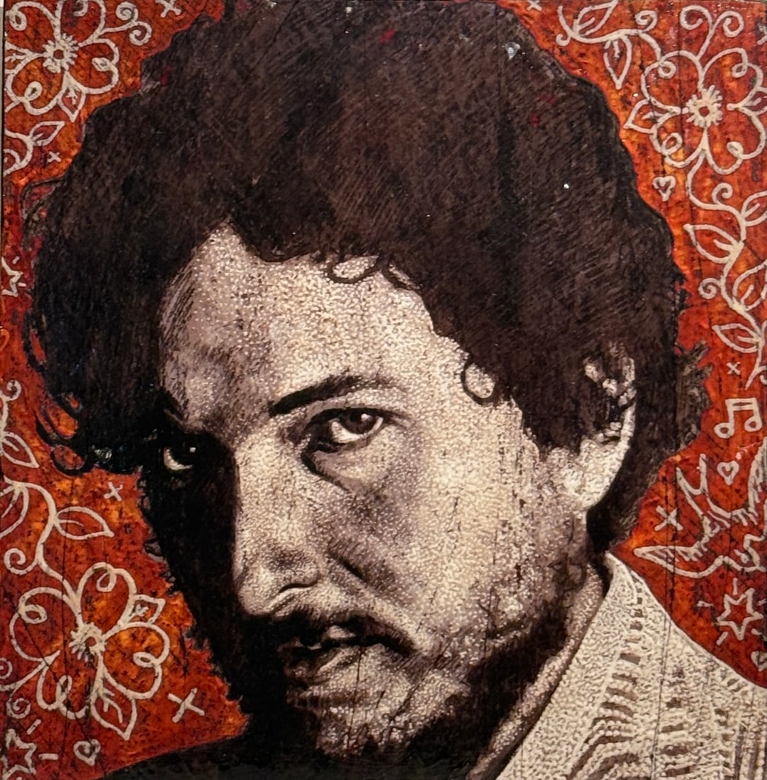 Jon Langford "New Morning" LE Mixed media on wood: Presenting a limited edition Mixed media on wood by Jon Langford: "Jon Langford "New Morning" LE Mixed media on wood". This Mixed media on wood (Edition: AP), measuring 11 x 10 x 1 inch, is a