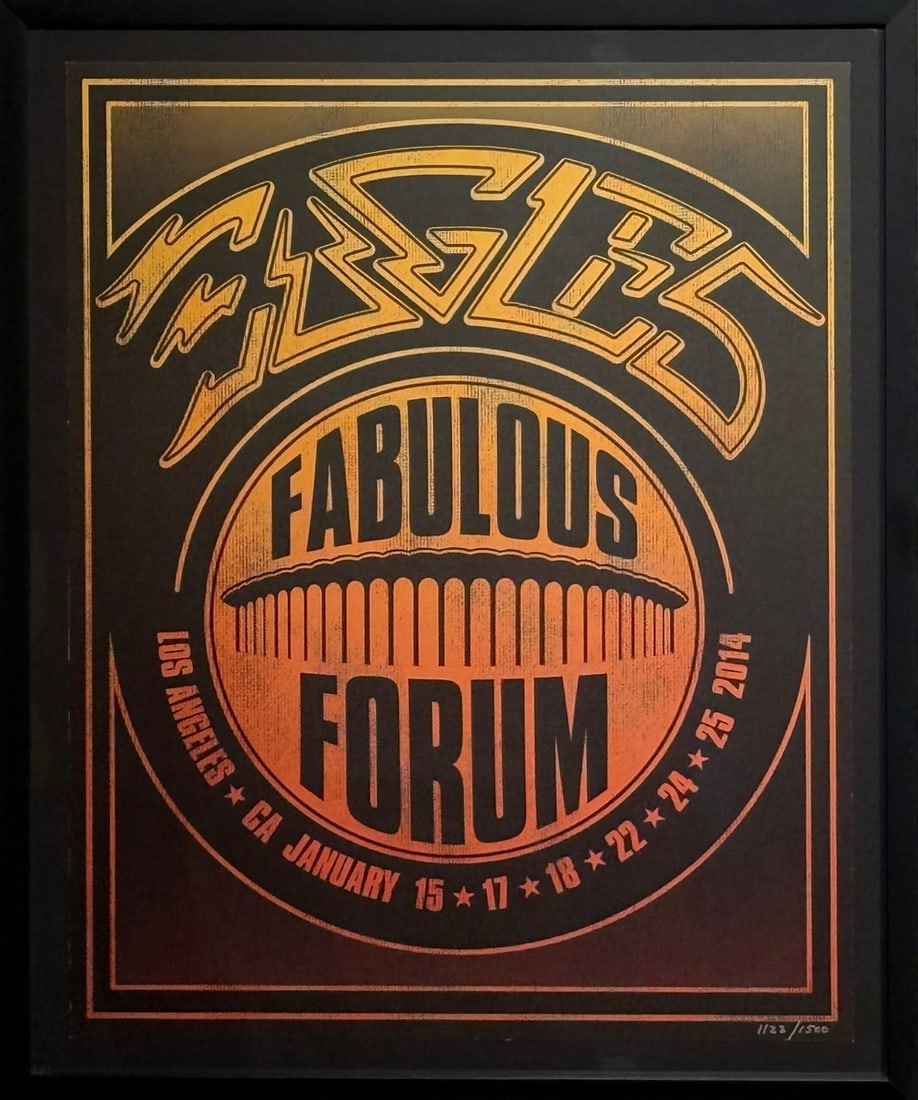 Unknown artist "Eagles Fabulous forum" LE lithograph on paper (1 of 3)
