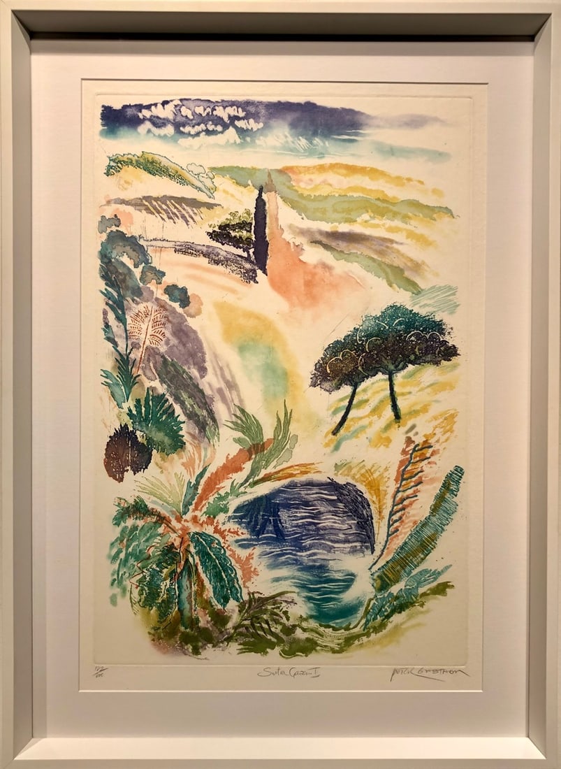 Peter Eastham "Suntra Gardens III" Signed Seri LE: Presenting a limited edition Serigraph on Paper by Peter Eastham: "Peter Eastham "Suntra Gardens III" Signed Seri LE". This Serigraph on Paper (Edition: 182/200), measuring 30 x 22 x 2 inch, is a