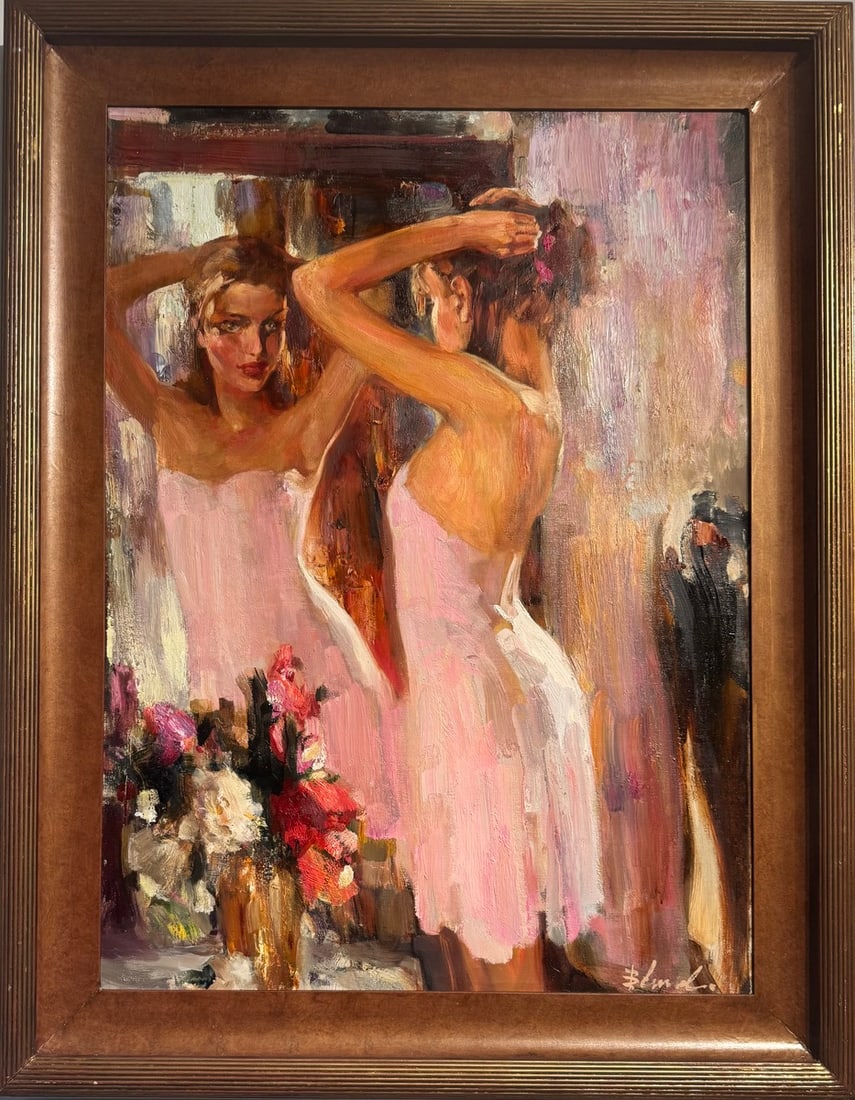 Vladimir Ezhakov (B. Ehlakob) "Reflection" Signed Original Oil on Canvas (1 of 4)