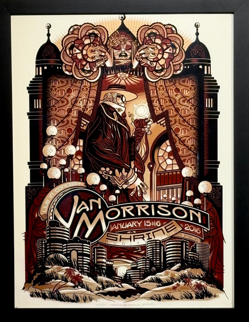 Guy Burwell "Van Morrison at the Shrine" SN LE Silkscreen print on paper: Presenting a limited edition Silkscreen Print on Paper by Guy Burwell: "Guy Burwell "Van Morrison at the Shrine" SN LE Silkscreen print on paper". This Silkscreen Print on Paper (Edition: 19/175),