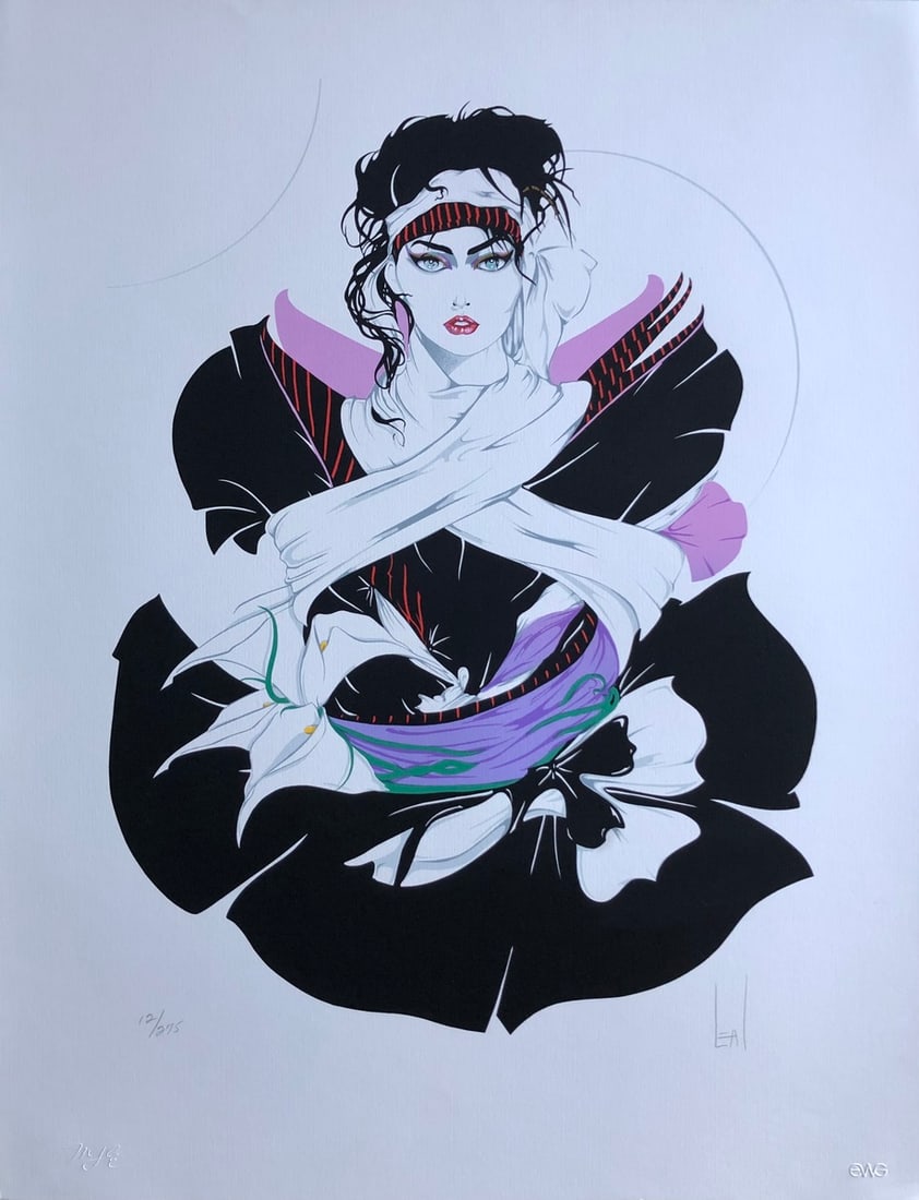 Steve Leal "Tia II" Signed Serigraph LE: Presenting a limited edition Serigraph on Paper by Steve Leal: "Steve Leal "Tia II" Signed Serigraph LE". This Serigraph on Paper (Edition: 12/275), measuring 34 x 26 x 1 inch, is a sought-after