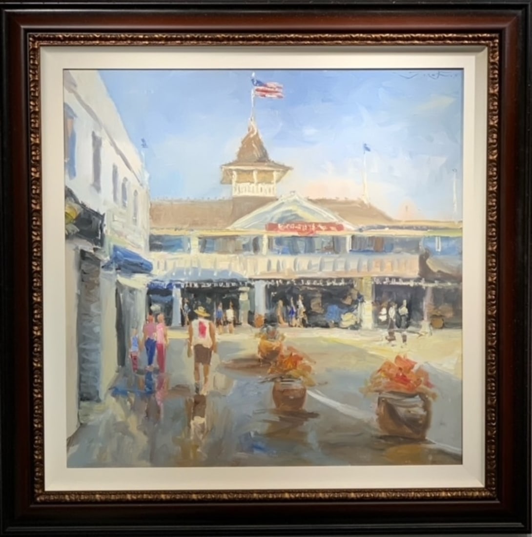 Jorn Fox Impressionist Signed Oil and Acrylic on Canvas: Offered here is an original Original Oil and Acrylic on Canvas by Jorn Fox: "Jorn Fox Impressionist Signed Oil and Acrylic on Canvas". This one-of-a-kind piece, measuring 48 x 48 x 2 inch, is a rare
