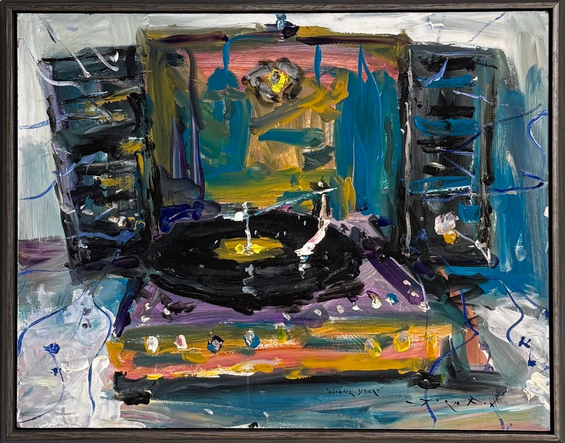 Jorn Fox. "Wonder Years" Signed Original: Offered here is an original Acrylic on Board by Jorn Fox: "Jorn Fox. "Wonder Years" Signed Original". This one-of-a-kind piece, measuring 24 x 31 x 2 inch, is a rare opportunity for collectors to