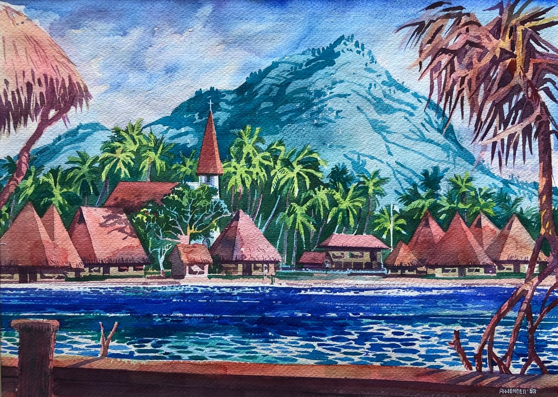 Robert Wendell Signed Original Watercolor - 2