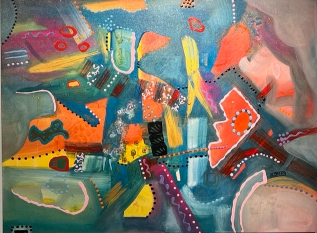 Kimm Byers "Running Thru Your Dreams!!!" Signed Original Acrylic: Offered here is an original Acrylic on Canvas with 1 1/2" Museum Bars by Kimm Byers: "Kimm Byers "Running Thru Your Dreams!!!" Signed Original Acrylic". This one-of-a-kind piece, measuring 36 x 48 x
