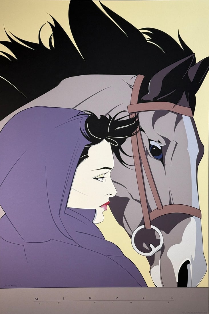 Patrick Nagel "Montana" Serigraph LE (1987): Presenting a limited edition Serigraph on Paper by Patrick Nagel: "Patrick Nagel "Montana" Serigraph LE (1987)". This Serigraph on Paper (Edition: NC13), measuring 36 x 24 x 1 inch, is a sought-after