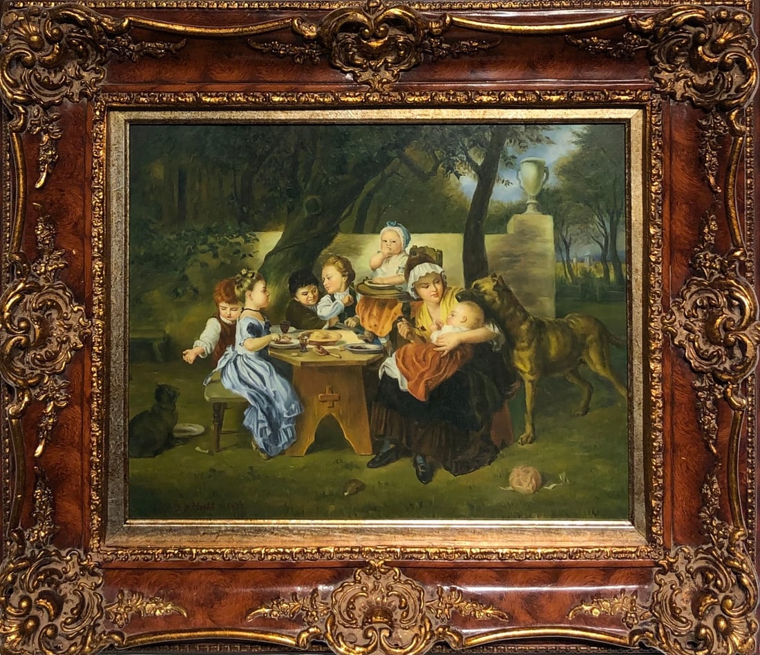 Charlotte Schreiber (Unknown - Figurative) Signed Original Oil: Offered here is an original Oil on Board by Charlotte Mount Brock Morrell (Schreiber): "Charlotte Schreiber (Unknown - Figurative) Signed Original Oil". This one-of-a-kind piece, measuring 26 x 30 x