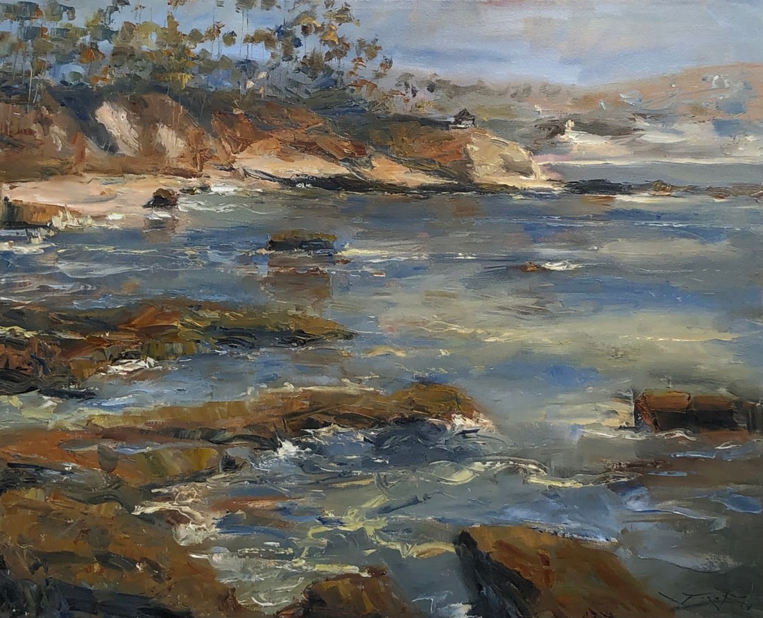 Jorn Fox (Impressionist - Seascape) Signed Original Oil: Offered here is an original Oil on Canvas by Jorn Fox: "Jorn Fox (Impressionist - Seascape) Signed Original Oil". This one-of-a-kind piece, measuring 24 x 30 x 2 inch, is a rare opportunity for collec