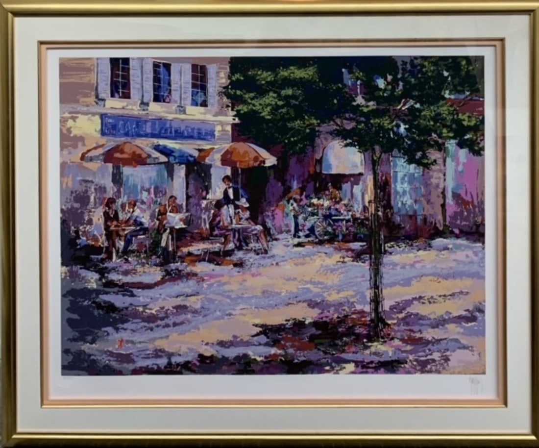 Mark King "St. Tropez" Signed Original Serigraph: Presenting a limited edition Original Serigraph on Paper by Mark King: "Mark King "St. Tropez" Signed Original Serigraph". This Original Serigraph on Paper (Edition: 58/295), measuring 42 x 51 x 2 inc