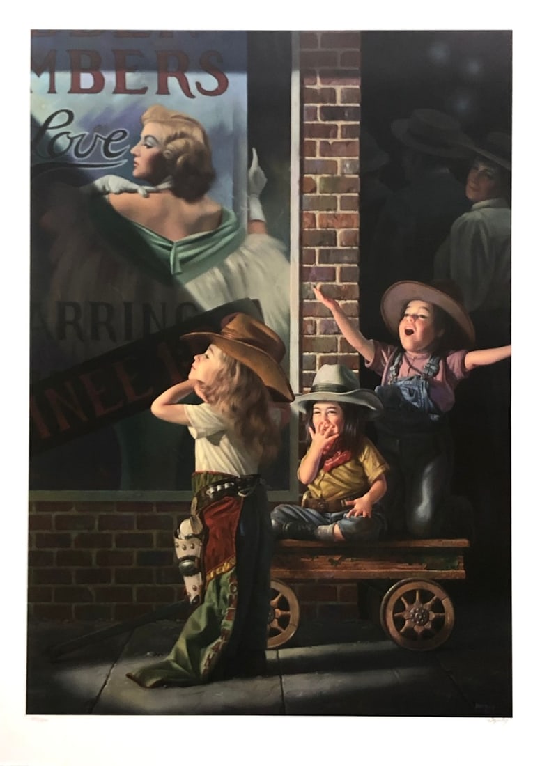 Bob Byerley "Matinee" Signed Lithograph LE: Presenting a limited edition Lithograph on Paper by Bob Byerley: "Bob Byerley "Matinee" Signed Lithograph LE". This Lithograph on Paper (Edition: 752/1500), measuring 33 x 23 x 1 inch, is a