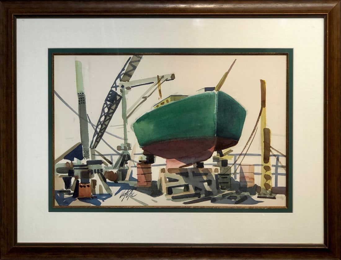 Jake Lee (Impressionist - Untitled) Signed Original Watercolor: Offered here is an original Watercolor on Paper by Jake Lee: "Jake Lee (Impressionist - Untitled) Signed Original Watercolor". This one-of-a-kind piece, measuring 25 x 32 x 2 inch, is a rare
