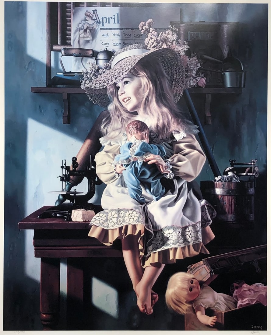 Robert Byerley "Monday thru Sunday" Signed Lithograph LE: Presenting a limited edition Lithograph on Paper by Robert Byerley: "Robert Byerley "Monday thru Sunday" Signed Lithograph LE". This Lithograph on Paper (Edition: 633/950), measuring 39 x 33 x 2 inch,