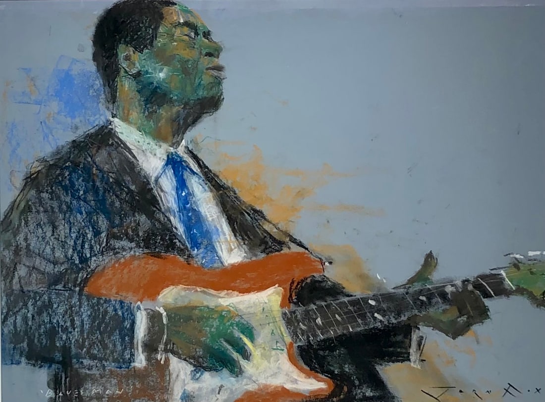 Jorn Fox Impressionist Signed Pastel On Paper: Offered here is an original Original Pastel On Paper by Jorn Fox: "Jorn Fox Impressionist Signed Pastel On Paper". This one-of-a-kind piece, measuring 25 x 32 x 2 inch, is a rare opportunity for colle