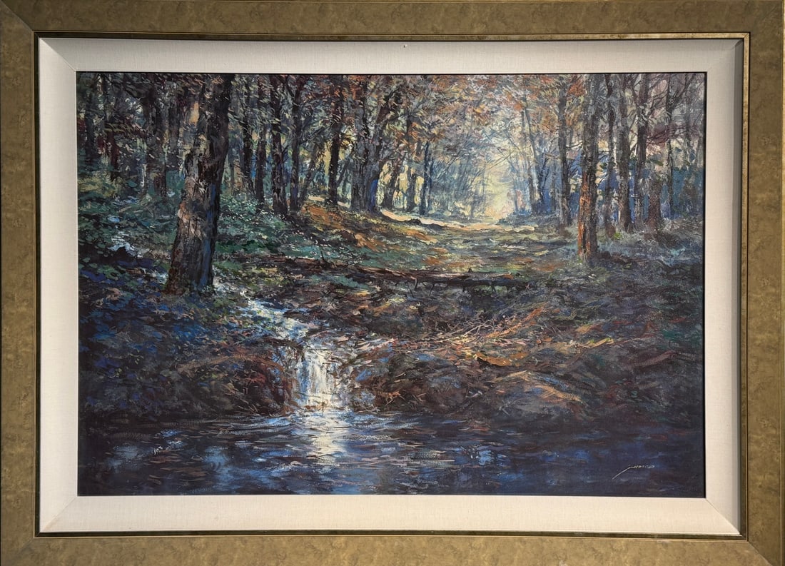 Michael Schofield (Impressionist - Landscape) Signed Embellished Canvas Transfer: Presenting this Michael Schofield Embellished Canvas Transfer: "Michael Schofield (Impressionist - Landscape) Signed Embellished Canvas Transfer". This piece, measuring 42 x 58 x 3 inch, is available 