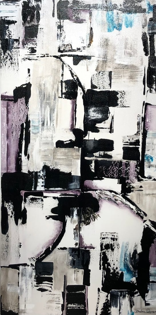 Barbara Owens "Cry Me A River" Signed Original Acrylic: Offered here is an original Acrylic on Canvas by Barbara Owens: "Barbara Owens "Cry Me A River" Signed Original Acrylic". This one-of-a-kind piece, measuring 48 x 24 x 2 inch, is a rare opportunity fo