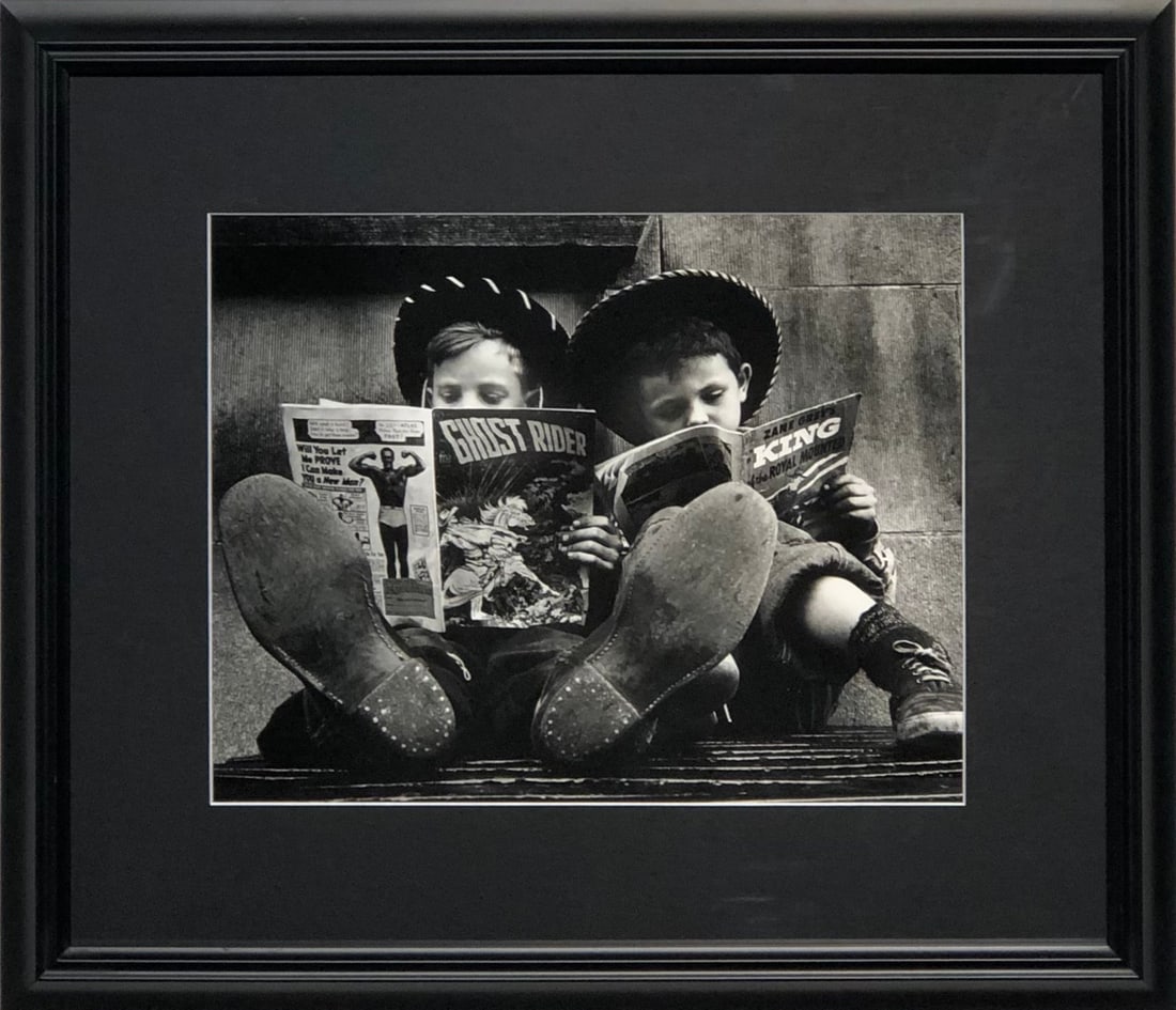 Benn Mitchell "Ghost Rider and King" Signed Photo 1951: Presenting this Benn Mitchell Photograph on Gelatin Silver: "Benn Mitchell "Ghost Rider and King" Signed Photo 1951". This piece, measuring 18 x 21 x 2 inch, is available at auction on LiveAuctioneers