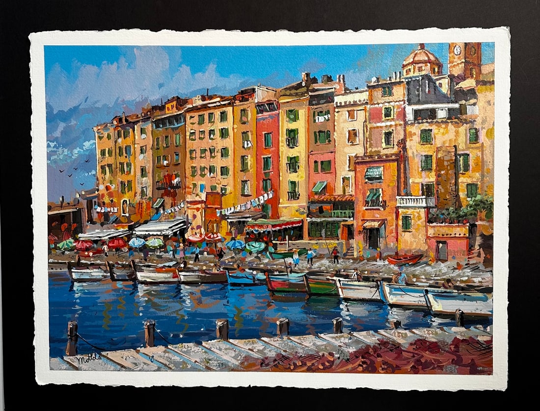 Filastro Mottola "Portofina Italy" Signed Original Acrylic on Paper (1 of 4)