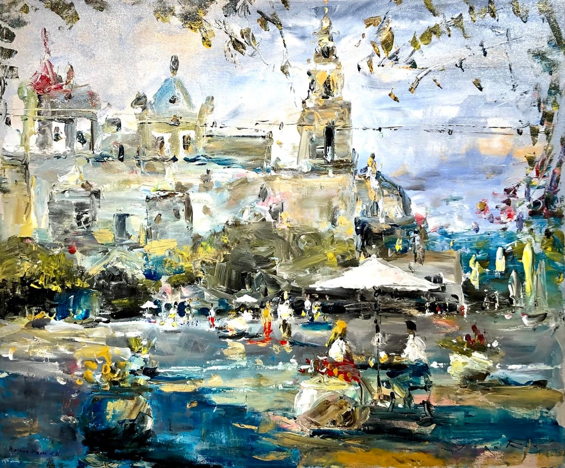 Jorn Fox "Balboa Park CA" Signed Original Acrylic: Offered here is an original Acrylic on Canvas by Jorn Fox: "Jorn Fox "Balboa Park CA" Signed Original Acrylic". This one-of-a-kind piece, measuring 30 x 36 x 2 inch, is a rare opportunity for collecto