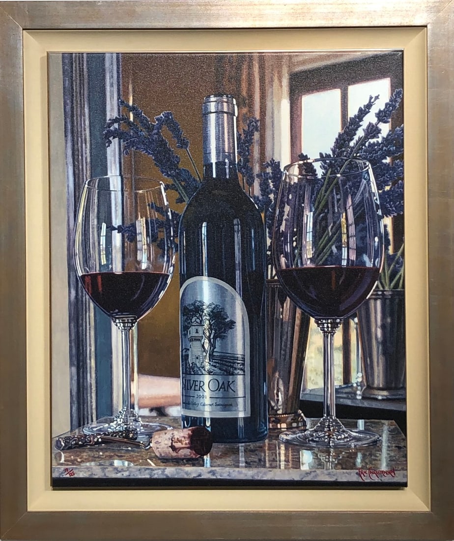 Eric Christensen "Sommelier Suite" Signed Giclee LE: Presenting a limited edition Giclee on Canvas by Eric Christensen: "Eric Christensen "Sommelier Suite" Signed Giclee LE". This Giclee on Canvas (Edition: 19/125), measuring 40 x 34 x 2 inch, is a soug