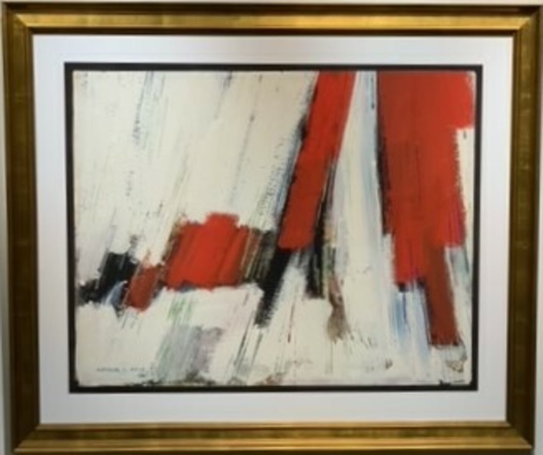 Arthur Levy Kay Mid-Century Abstract Oil on Paper (1 of 6)