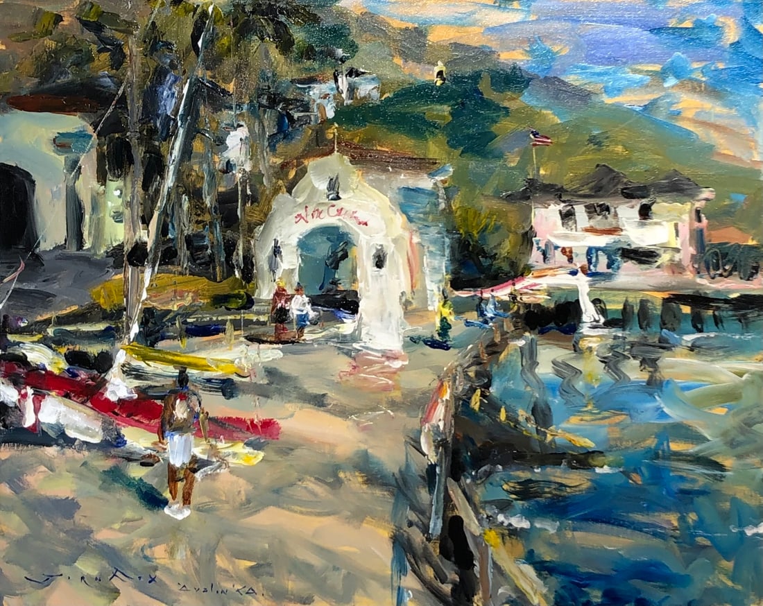Jorn Fox (Impressionist - Avalon, CA) Signed Original Acrylic: Offered here is an original Acrylic on Canvas by Jorn Fox: "Jorn Fox (Impressionist - Avalon, CA) Signed Original Acrylic". This one-of-a-kind piece, measuring 24 x 30 x 2 inch, is a rare opportunity 