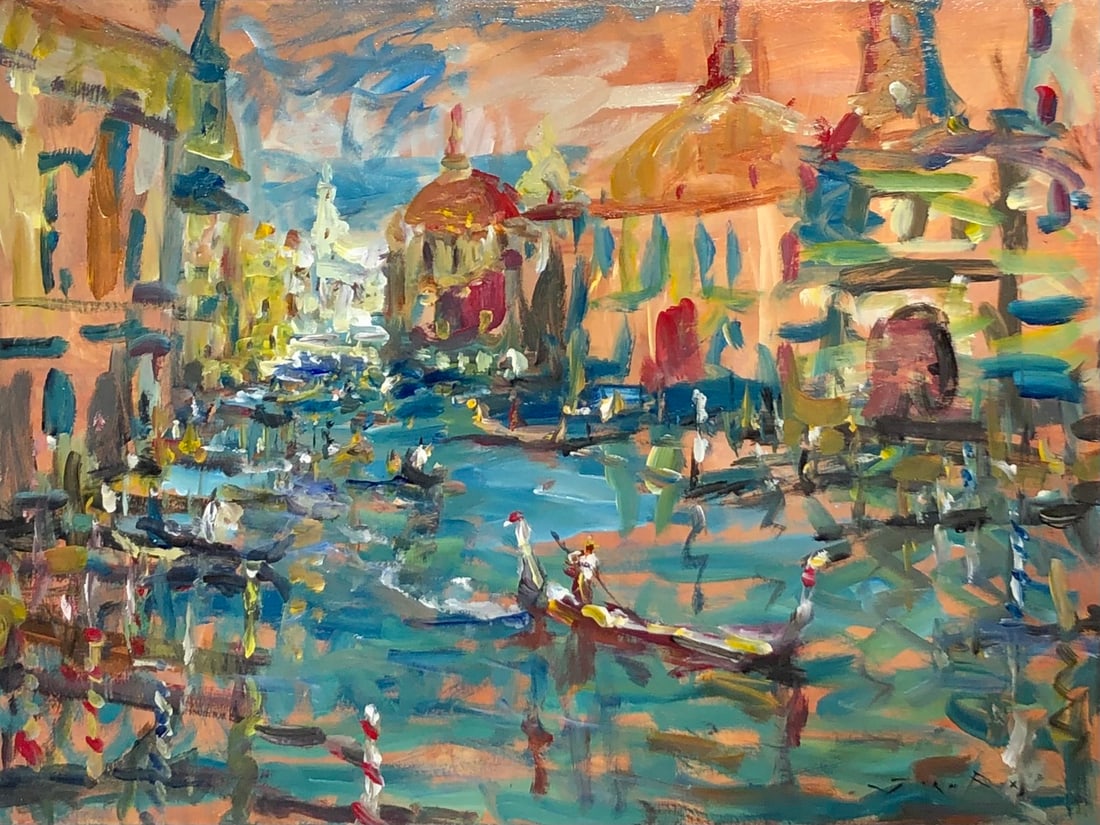 Jorn Fox "Venice" Signed Original Acrylic: Offered here is an original Acrylic on Canvas by Jorn Fox: "Jorn Fox "Venice" Signed Original Acrylic". This one-of-a-kind piece, measuring 30 x 40 x 2 inch, is a rare opportunity for collectors to