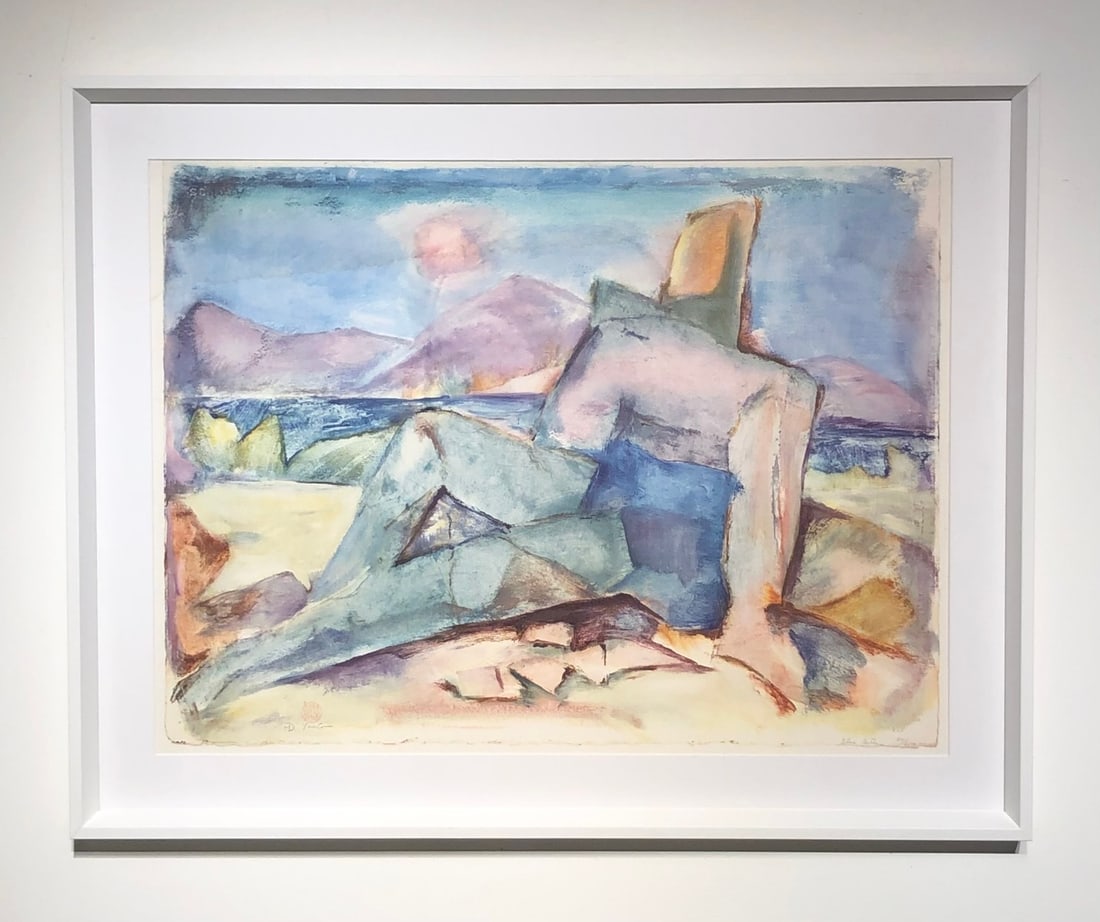 D. Yang "Blue Bather" Signed Lithograph LE 54/350: Presenting a limited edition Lithograph on Paper by D. Yang: "D. Yang "Blue Bather" Signed Lithograph LE 54/350". This Lithograph on Paper (Edition: 54/350), measuring 28 x 35 x 2 inch, is a sought-af