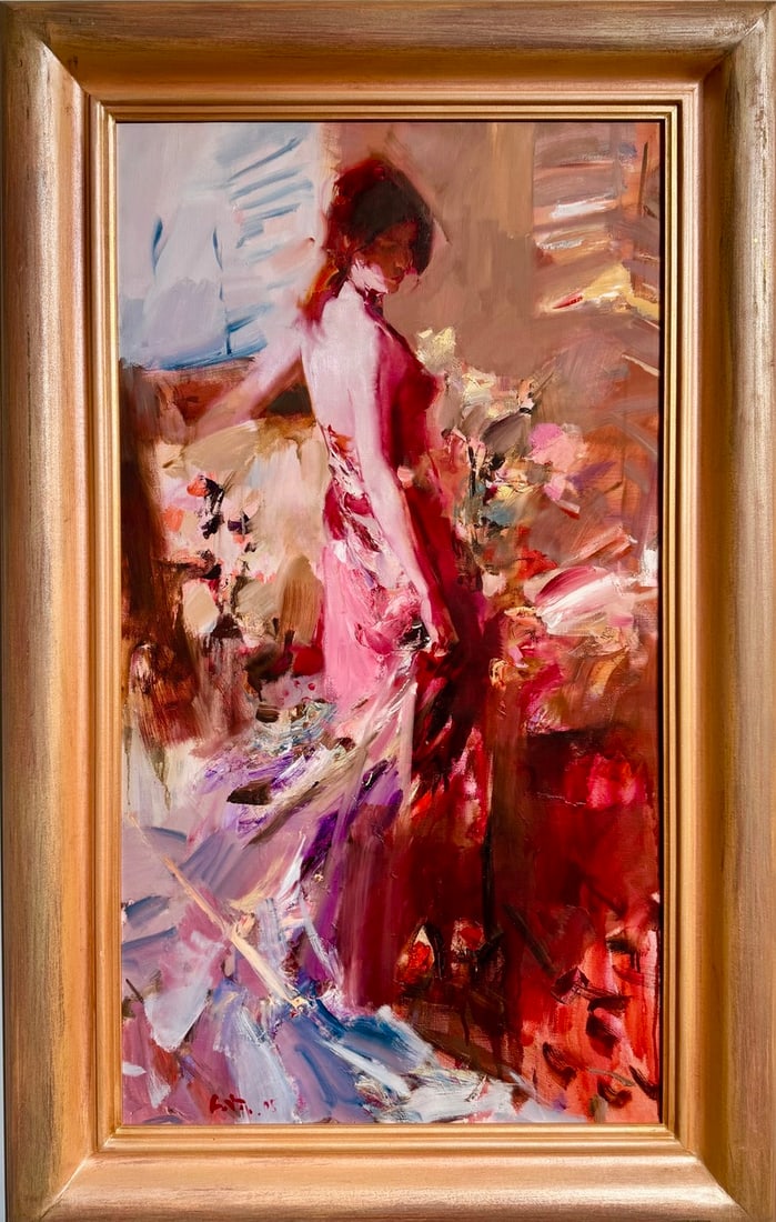 Alexander Goebikov (Gorbikov) "Spainish Melody" Signed Original Oil on Canvas: Offered here is an original Oil on Canvas by Alexander Goebikov (Gorbikov): "Alexander Goebikov (Gorbikov) "Spainish Melody" Signed Original Oil on Canvas". This one-of-a-kind piece, measuring 52 x 33