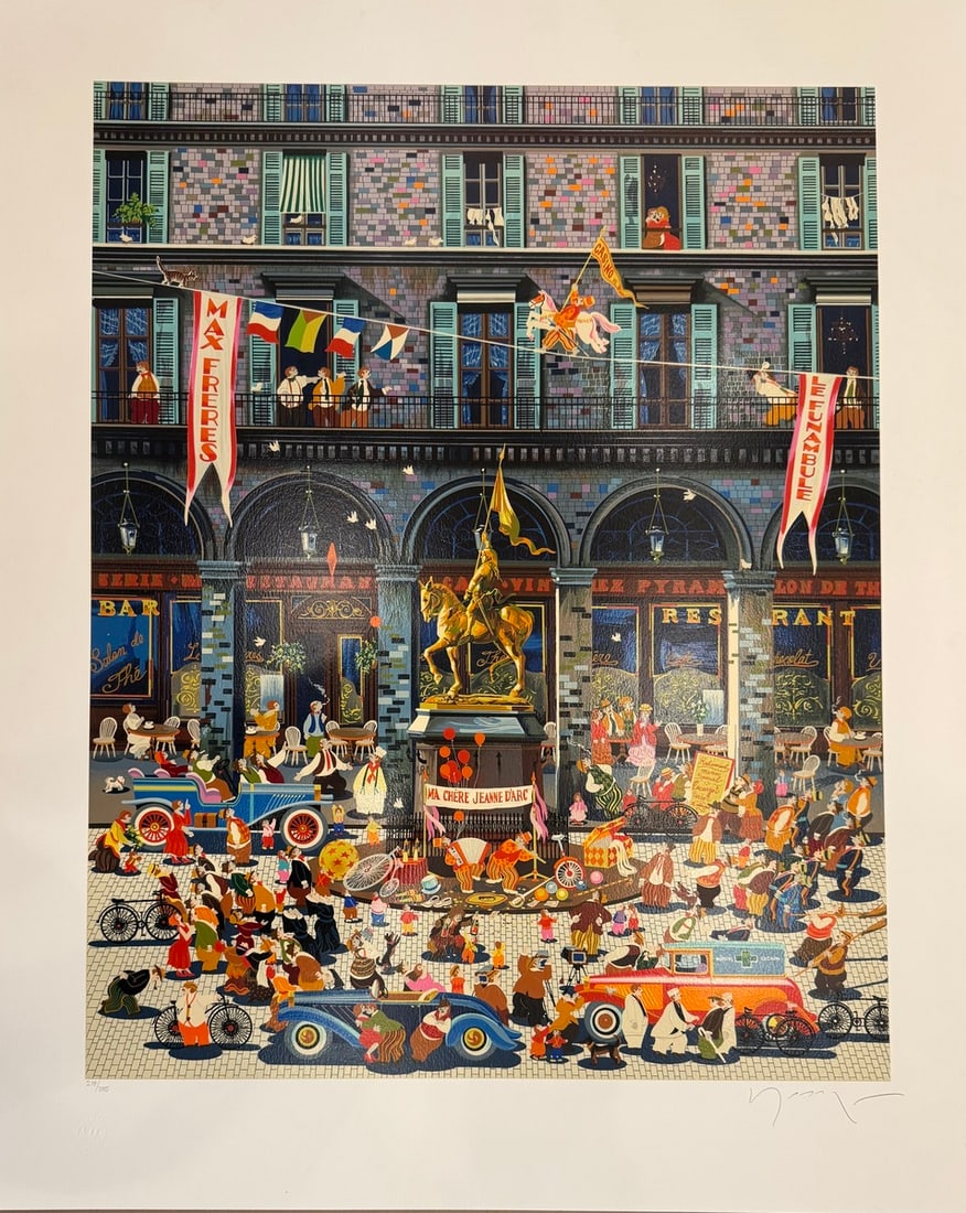 Hiro Yamagata "Joan of Arc" Signed Seriograph LE: Presenting a limited edition Serigraph on Paper by Hiro Yamagata: "Hiro Yamagata "Joan of Arc" Signed Seriograph LE". This Serigraph on Paper (Edition: 278/295), measuring 38 x 31 x 1 inch, is a