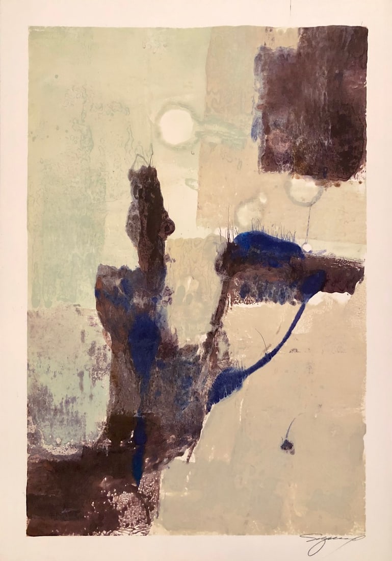 Michael Schofield Signed Hand Pulled Original Monoprint: Presenting a Hand Pulled Monoprint on Paper by Michael Schofield: "Michael Schofield Signed Hand Pulled Original Monoprint". This work, measuring 27 x 19 x 1 inch, is available now at auction on LiveA