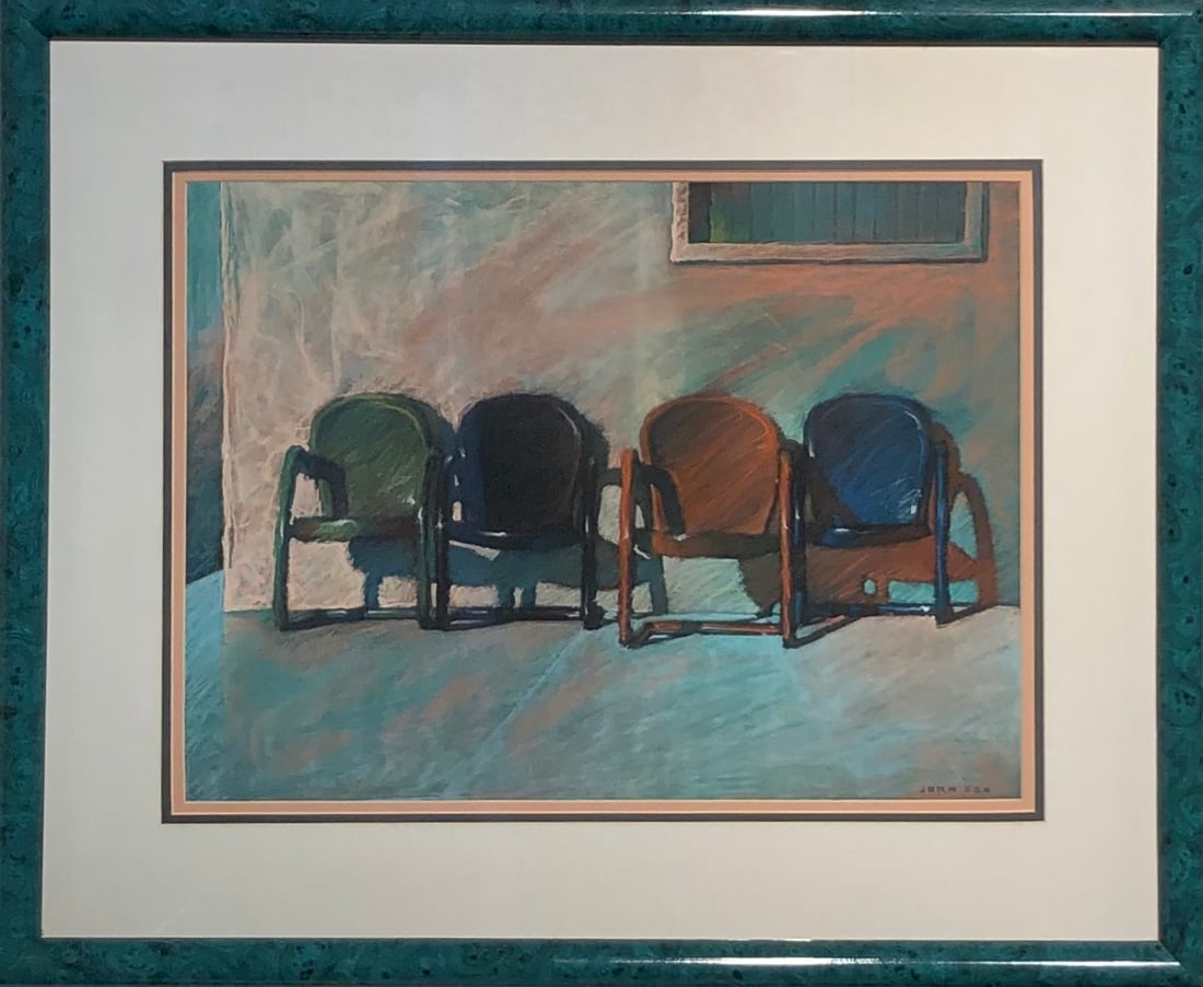 Jorn Fox (Impressionist) Signed Original Pastel: Offered here is an original Pastel on Paper by Jorn Fox: "Jorn Fox (Impressionist) Signed Original Pastel". This one-of-a-kind piece, measuring 23 x 28 x 2 inch, is a rare opportunity for collectors t