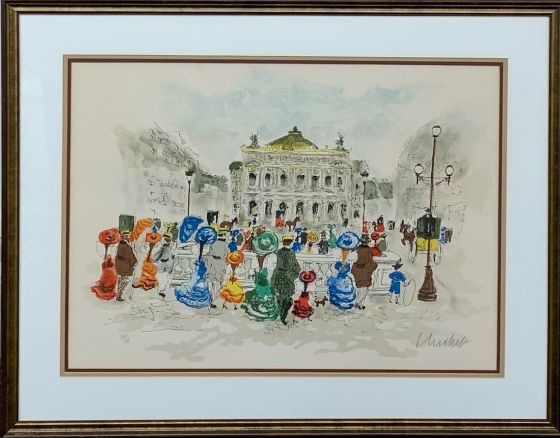 Urbain Houchet "Paris Opera" Signed Lithograph: Presenting a Lithograph on Paper, Pencil Signed, Cert. of Authenticity by Urbain Houchet: "Urbain Houchet "Paris Opera" Signed Lithograph". This work, measuring 30 x 38 x 2 inch, is available now at