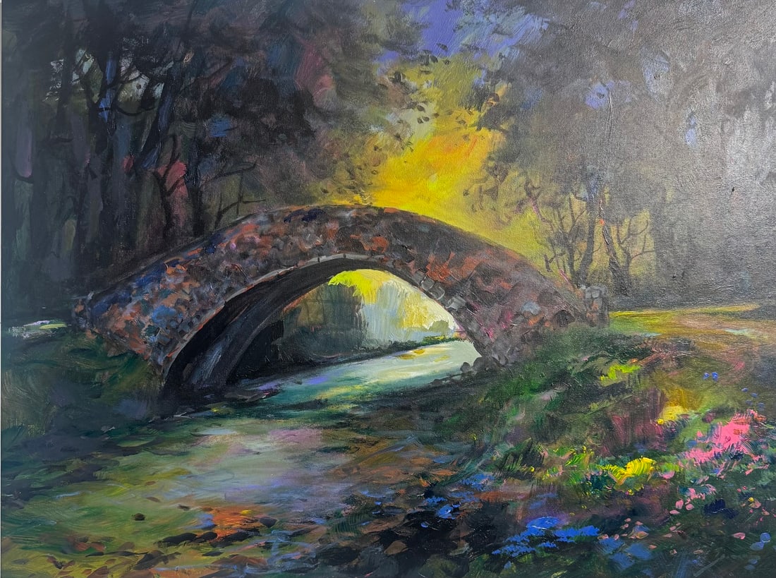 Michael Schofield "A River Runs Through It" Original on Canvas: Offered here is an original Original On Canvas by Michael Schofield: "Michael Schofield "A River Runs Through It" Original on Canvas". This one-of-a-kind piece, measuring 39 x 29 inch, is a rare oppor