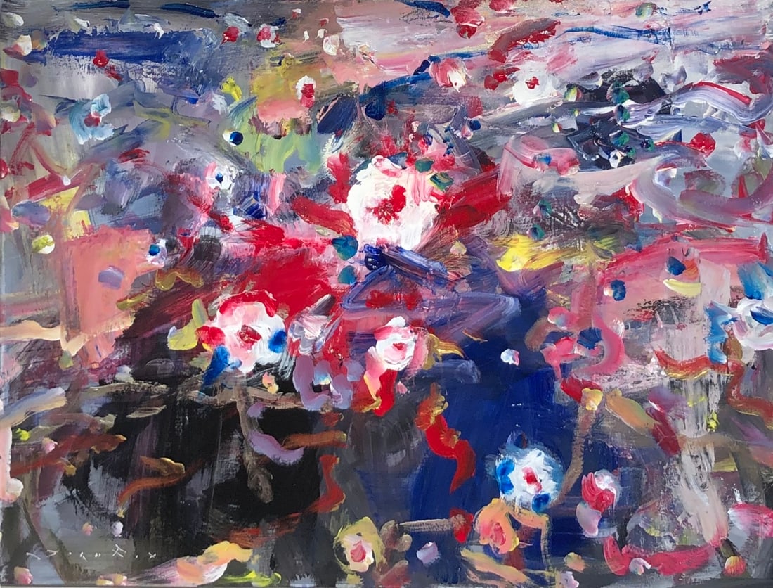 Jorn Fox (Abstract) Signed Original Acrylic: Offered here is an original Acrylic on Canvas by Jorn Fox: "Jorn Fox (Abstract) Signed Original Acrylic". This one-of-a-kind piece, measuring 30 x 40 x 2 inch, is a rare opportunity for collectors to 