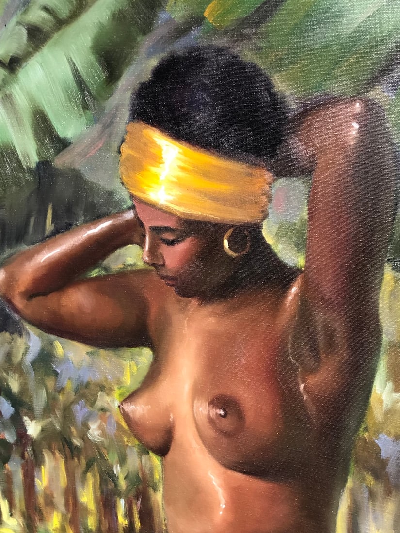 Siomara Ochoa "Color Tropical" Signed Original Oil (1998): Offered here is an original Oil on Canvas by Siomara Ochoa: "Siomara Ochoa "Color Tropical" Signed Original Oil (1998)". This one-of-a-kind piece, measuring 39.25 x 27.25 x 2 inch, is a rare opportuni