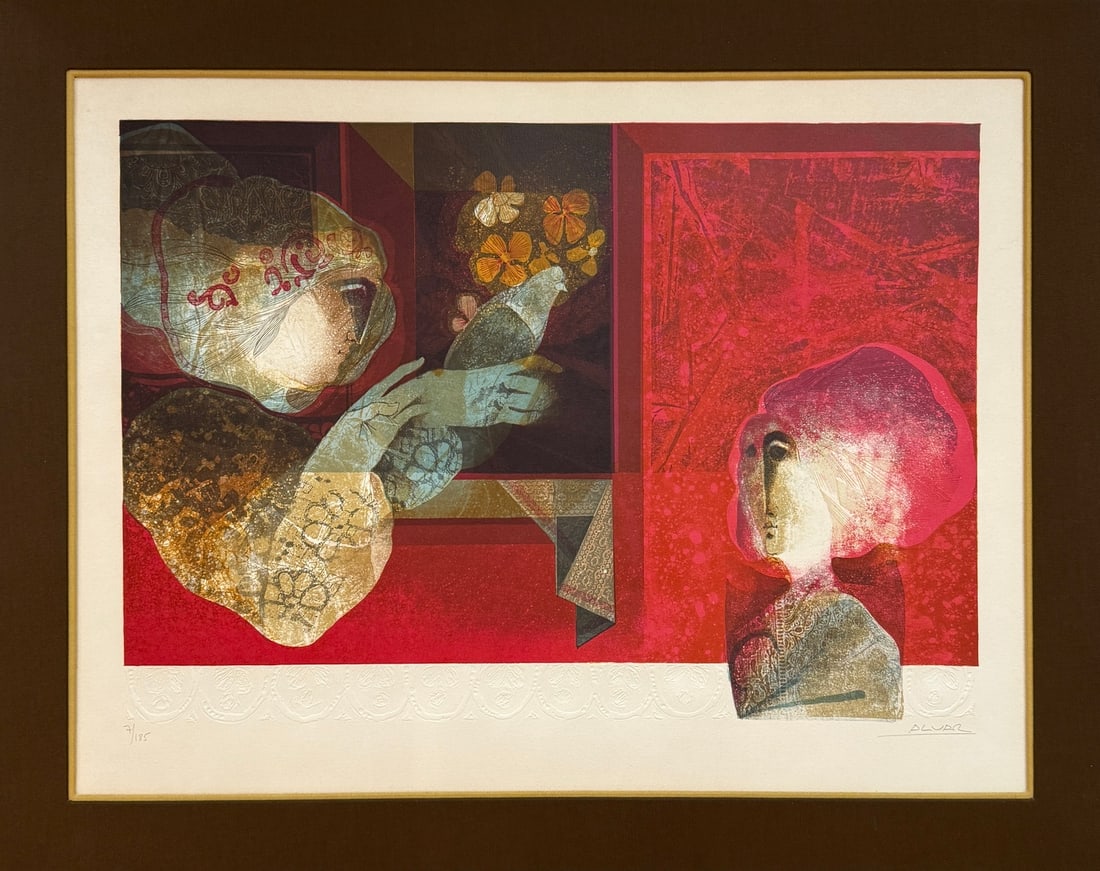 Sunol Alvar (Figurative) Signed Serigraph LE: Presenting a limited edition Serigraph w/Embossing on Paper by Sunol Alvar: "Sunol Alvar (Figurative) Signed Serigraph LE". This Serigraph w/Embossing on Paper (Edition: 7/185), measuring 22 x 29 x 1 