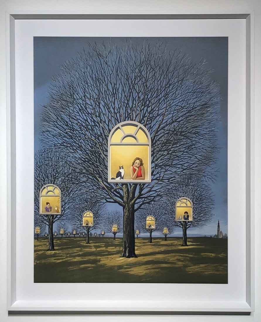 Rafal Olbinski "Suspended Promises" Lithograph - Surrealist: Presenting a Lithograph on Paper by Rafal Olbinski: "Rafal Olbinski "Suspended Promises" Lithograph - Surrealist". This work, measuring 35 x 29 x 2 inch, is available now at auction on