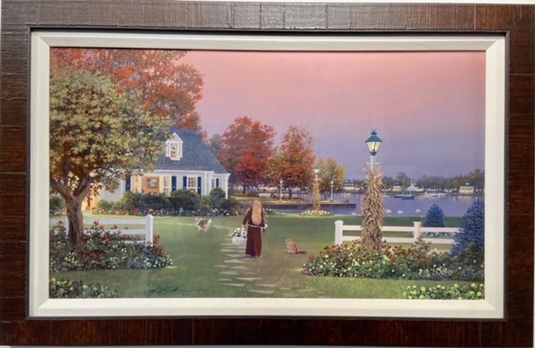 WS Philiips "The Tender Cares Of Autumn" Signed Litho: Presenting a Lithograph on Paper by William S. Phillips: "WS Philiips "The Tender Cares Of Autumn" Signed Litho". This work, measuring 26 x 36 x 2 inch, is available now at auction on LiveAuctioneers.