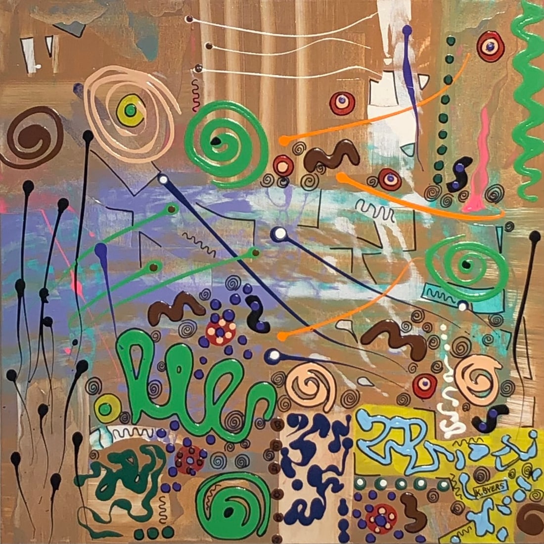 Kimm Byers "The Table Is Full" Signed Original Acrylic: Offered here is an original Acrylic on Canvas by Kimm Byers: "Kimm Byers "The Table Is Full" Signed Original Acrylic". This one-of-a-kind piece, measuring 24 x 24 x 2 inch, is a rare opportunity for