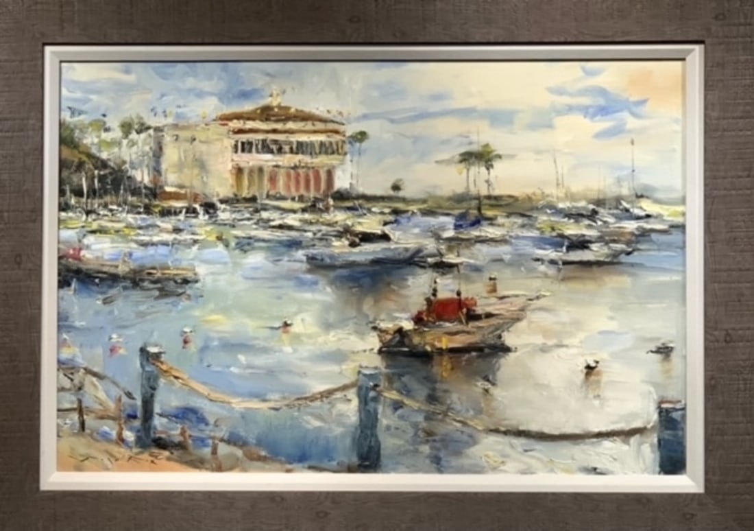 Jorn Fox Impressionist Signed Oil and Acrylic on Canvas: Offered here is an original Original Oil and Acrylic on Canvas by Jorn Fox: "Jorn Fox Impressionist Signed Oil and Acrylic on Canvas". This one-of-a-kind piece, measuring 32 x 44 x 2 inch, is a rare o