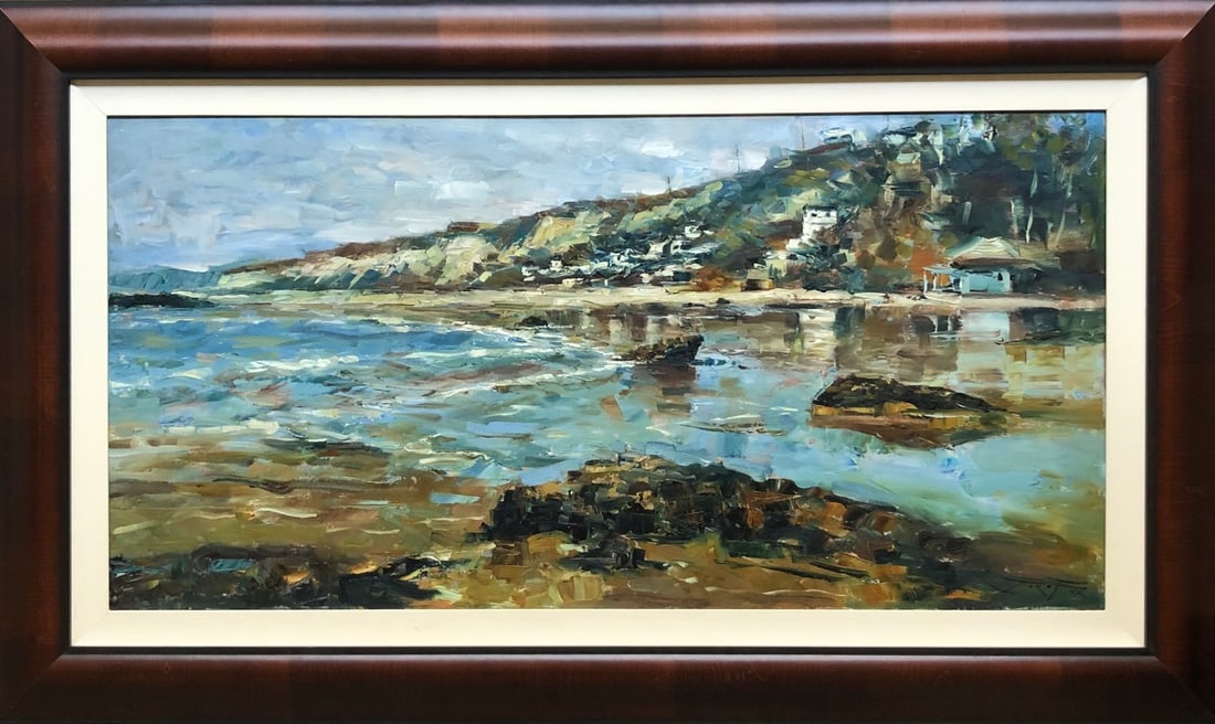 Jorn Fox Impressionist Signed Original Oil on Canvas: Offered here is an original Original Oil on Canvas by Jorn Fox: "Jorn Fox Impressionist Signed Original Oil on Canvas". This one-of-a-kind piece, measuring 35 x 59 x 2 inch, is a rare opportunity for