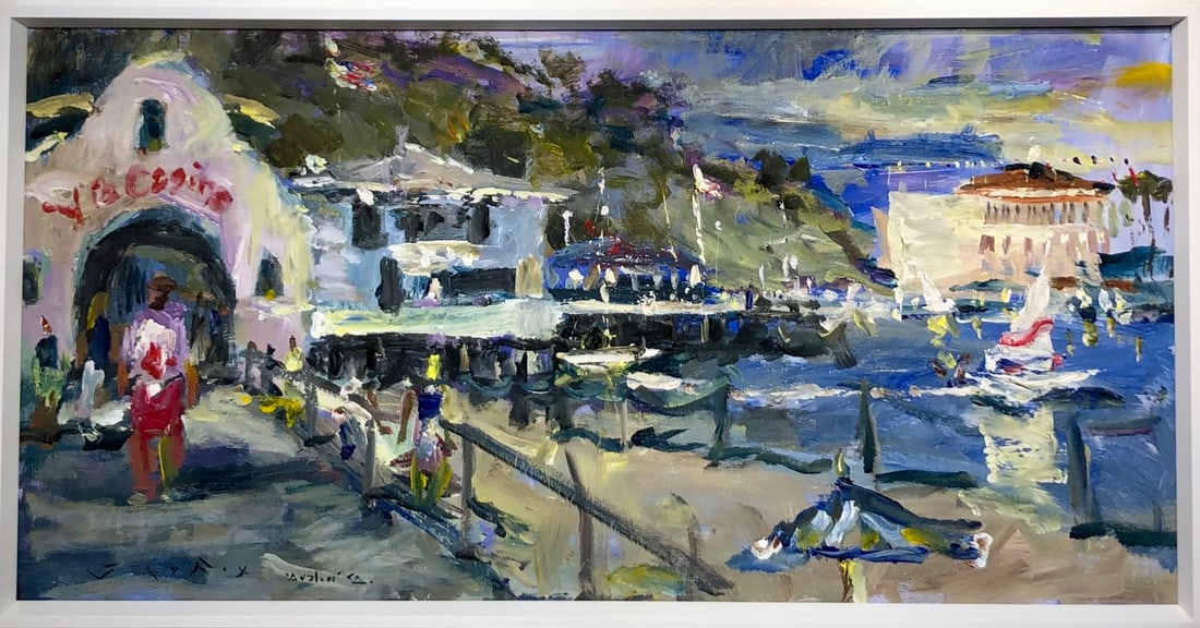 Jorn Fox "Down On The Boardwalk" SIgned Original Acrylic: Offered here is an original Acrylic on Board by Jorn Fox: "Jorn Fox "Down On The Boardwalk" SIgned Original Acrylic". This one-of-a-kind piece, measuring 26 x 50 x 2 inch, is a rare opportunity for co
