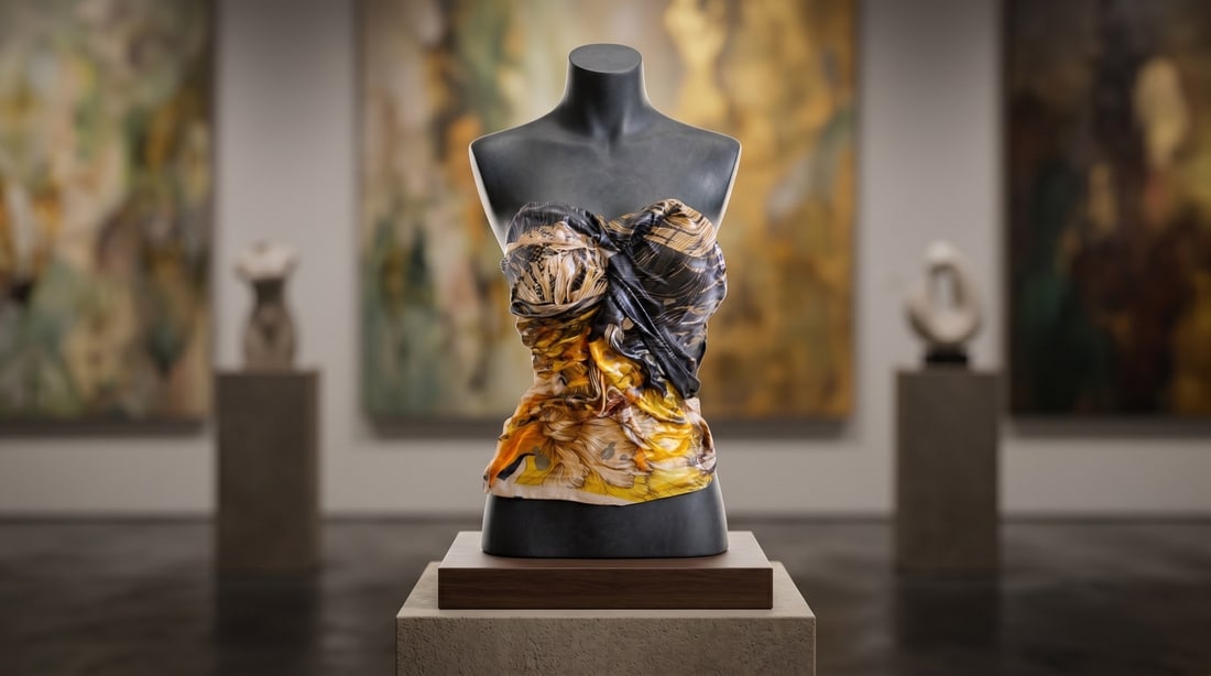 Mercedes Brunelli "Koi Tales" Fabric/Resin: Presenting this Mercedes Brunelli Sculpture: "Mercedes Brunelli "Koi Tales" Fabric/Resin". This piece, measuring 15 x 13 inch, is available at auction on LiveAuctioneers. Artist: Mercedes Brunelli Tit