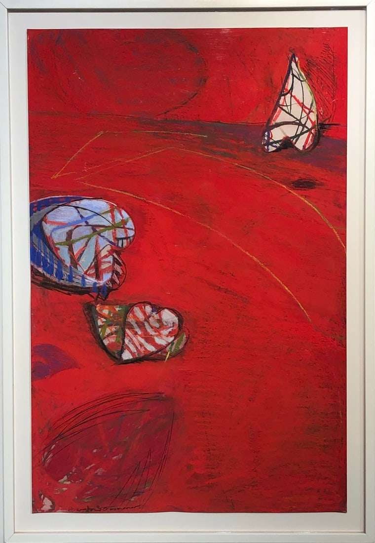 Georgette L. Osserman "Red" Signed Original Pastel: Offered here is an original Pastel on Paper by Georgette L. Osserman: "Georgette L. Osserman "Red" Signed Original Pastel". This one-of-a-kind piece, measuring 41 x 28 x 2 inch, is a rare opportunity 