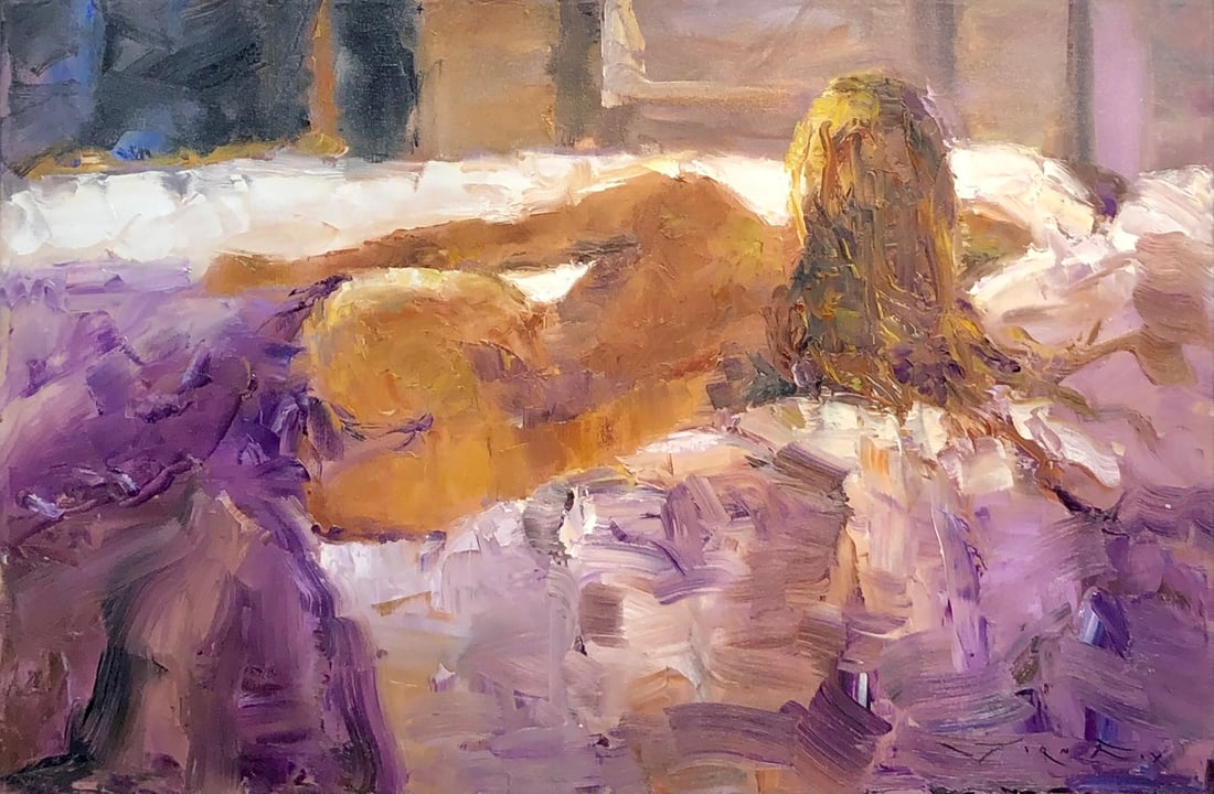 Jorn Fox (Untitled - Impressionist) Signed Original Oil: Offered here is an original Oil on Canvas by Jorn Fox: "Jorn Fox (Untitled - Impressionist) Signed Original Oil". This one-of-a-kind piece, measuring 24 x 36 x 2 inch, is a rare opportunity for collec