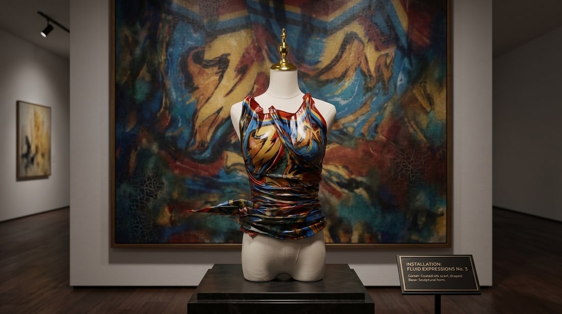 Mercedes Brunelli "Primary" CorsArt Corset, Fabric, Resin: Presenting this Mercedes Brunelli Sculpture: "Mercedes Brunelli "Primary" CorsArt Corset, Fabric, Resin". This piece, measuring 18 x 7 inch, is available at auction on LiveAuctioneers. Artist: