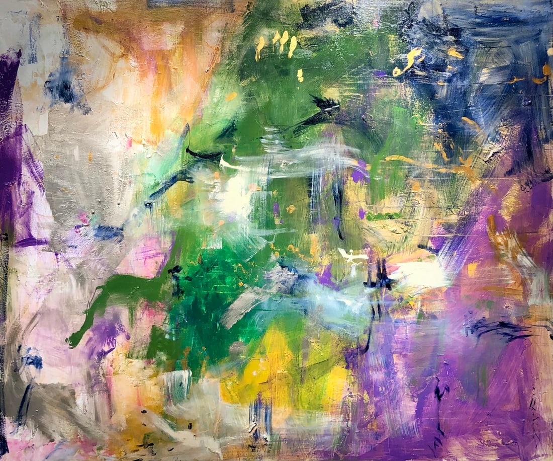 Jorn Fox Abstract Signed Acrylic on Canvas: Offered here is an original Original Acrylic on Canvas by Jorn Fox: "Jorn Fox Abstract Signed Acrylic on Canvas". This one-of-a-kind piece, measuring 60 x 72 x 2 inch, is a rare opportunity for collec